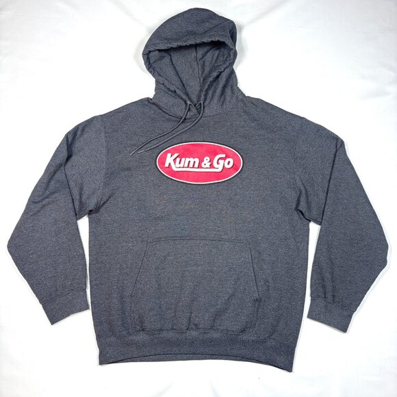 Kum & Go Midwest Gas Station Convenience Store Gray Pullover Hoodie Adult Large - Picture 1 of 5